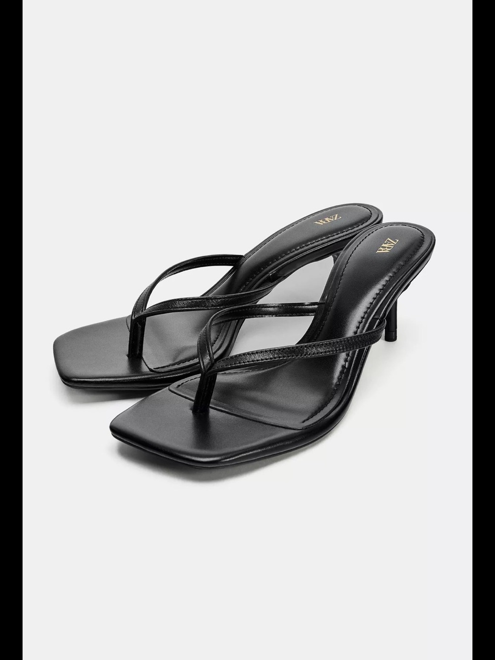 Zara Leather Strapped Heel Sandal NWT